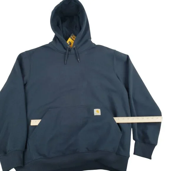 NEW Carhartt Rain Defender Large Pullover Hoodie 100615 472 Navy Blue Sweatshirt - Picture 4 of 8